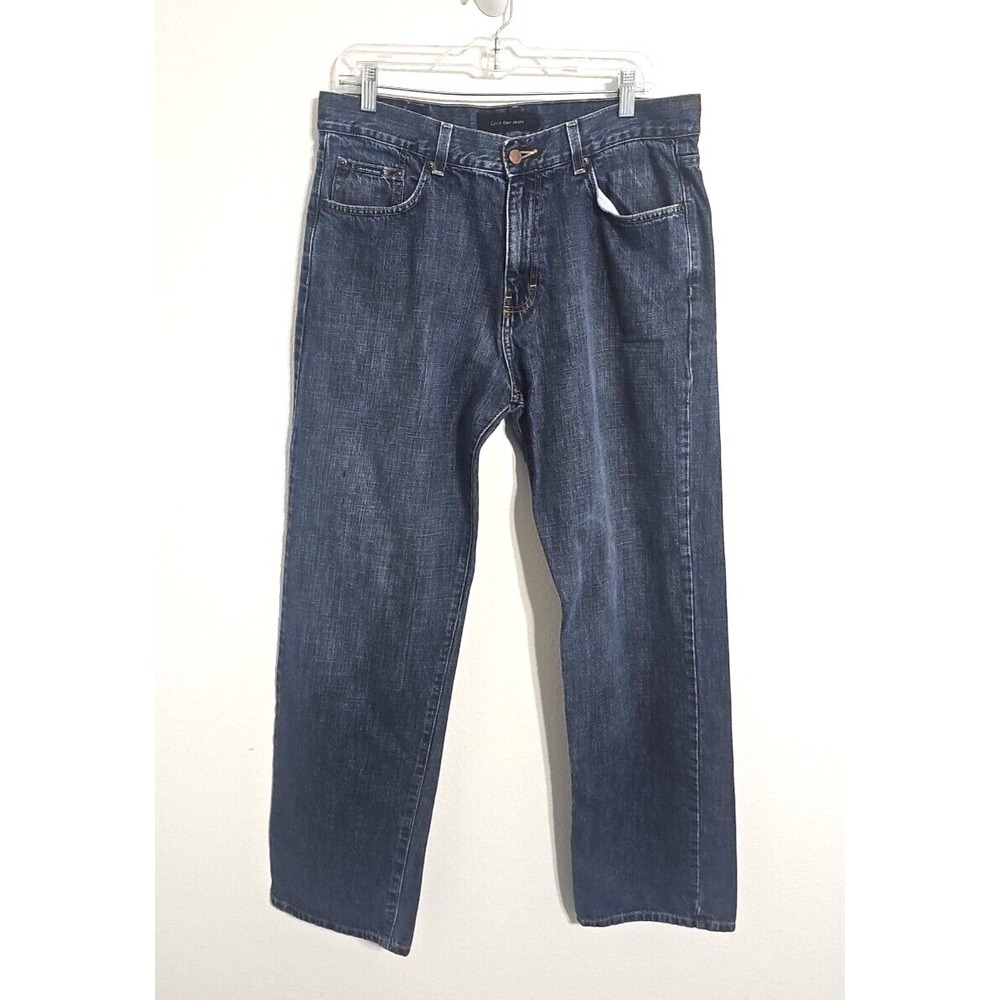 Calvin Klein Jeans Mens 34 Blue Straight Jeans